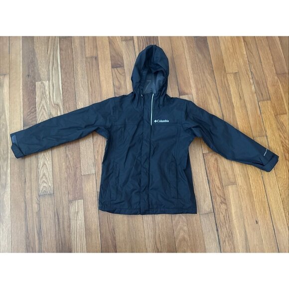 Columbia Other - Columbia Omni Tech Jacket Hood Full Zip Windbreaker Youth Black Boys Size XS